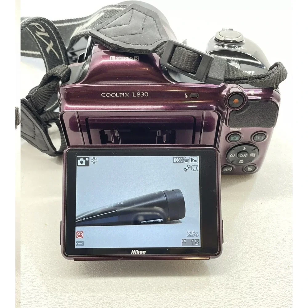 Nikon COOLPIX L830 16.0MP 34x Zoom Camera Plum W/ Bag Purple Excellent Condition
